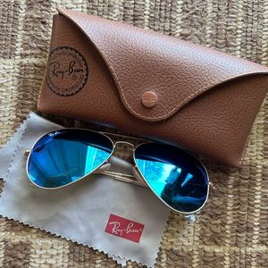 Blue and Gold RayBan Aviators - NOT Polarized